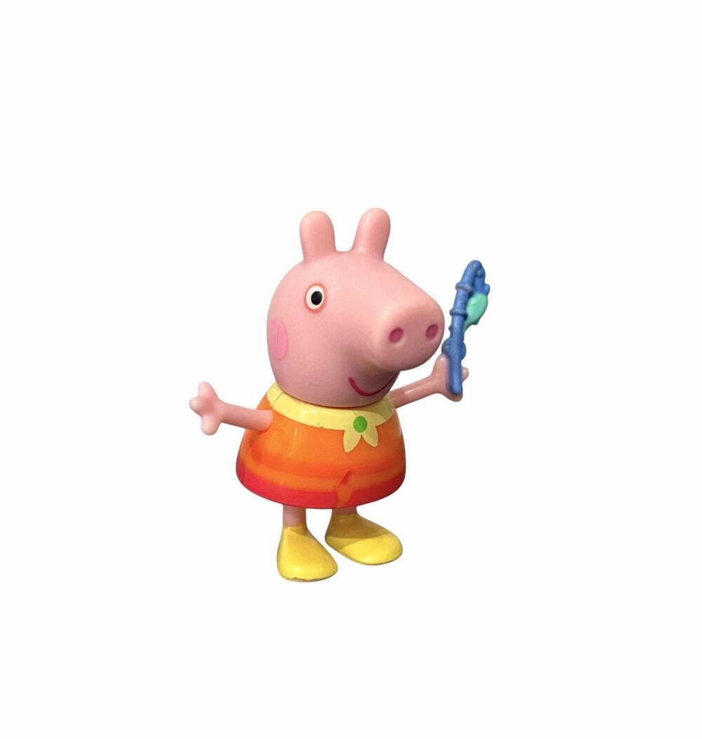 Peppa Pig 3” Figure Holding Blue Fishing Rod Action Figure Toy Nickelodeon